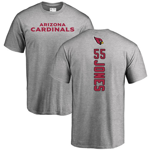 Arizona Cardinals Men Ash Chandler Jones Backer NFL Football #55 T Shirt->arizona cardinals->NFL Jersey